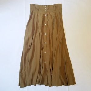 Vintage Karen Kane Olive/Mustard Maxi Skirt 10